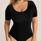 Body Modelador Manga Curta Preto