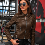 Jaqueta Feminina de Couro Legítimo Harley
