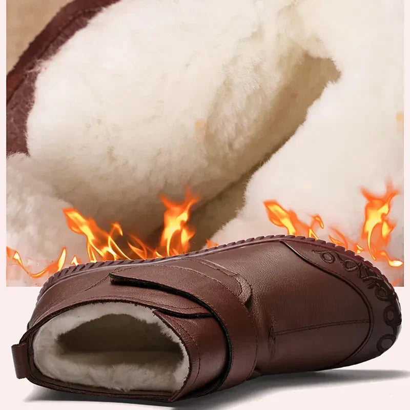 Bota de Couro Inverno Pelúciada Confy