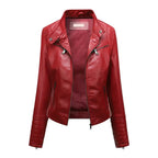 Jaqueta Feminina Slim com Gola Alta Estilo Biker - (Promoção de Inverno 2026)