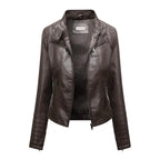 Jaqueta Feminina Slim com Gola Alta Estilo Biker - (Promoção de Inverno 2026)