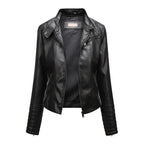 Jaqueta Feminina Slim com Gola Alta Estilo Biker - (Promoção de Inverno 2026)