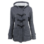 Casaco Feminino Básico com Capuz e Zíper - Sobretudo Casual para Outono/Inverno - (Promoção de Inverno 2026)