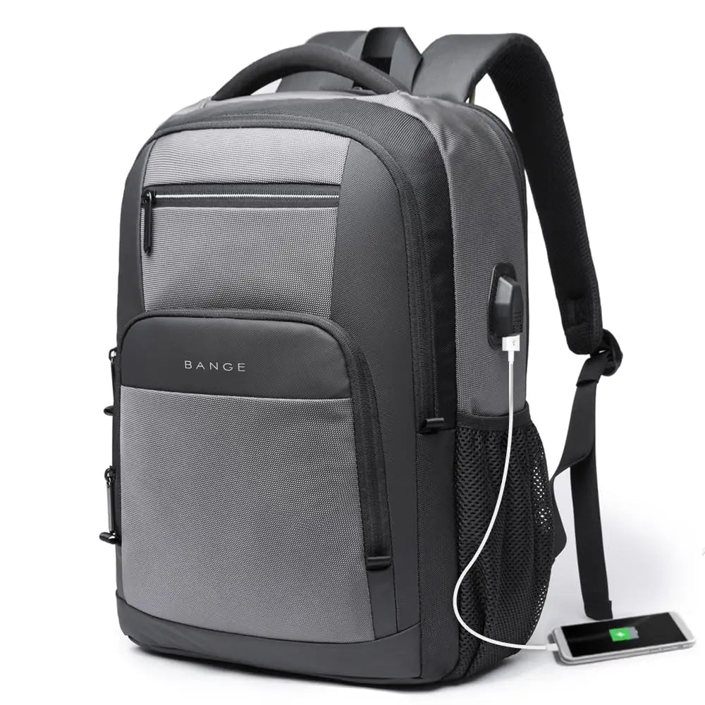 Mochila Impermeável Para Notebook 15,6” com Porta USB e Bolso Lateral em Malha