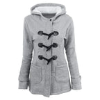 Casaco Feminino Básico com Capuz e Zíper - Sobretudo Casual para Outono/Inverno - (Promoção de Inverno 2026)