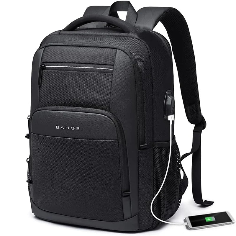 Mochila Impermeável Para Notebook 15,6” com Porta USB e Bolso Lateral em Malha