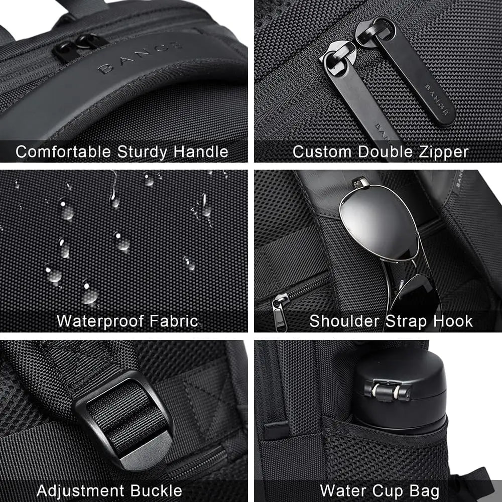 Mochila Impermeável Para Notebook 15,6” com Porta USB e Bolso Lateral em Malha