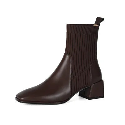 Bota de Couro Salto Bloco Euphoric