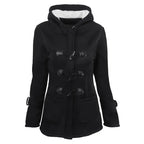 Casaco Feminino Básico com Capuz e Zíper - Sobretudo Casual para Outono/Inverno - (Promoção de Inverno 2026)