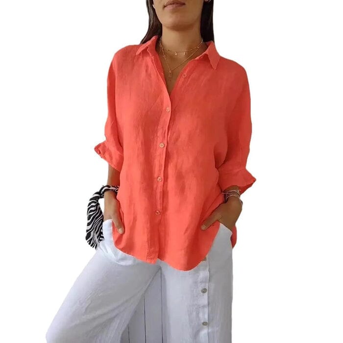 Camisa Cassandra em Linho de Algodão [Compre 1 Leve2]
