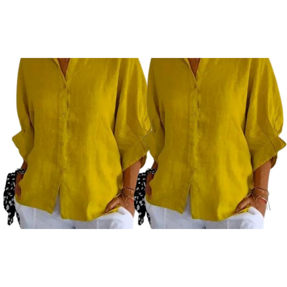 Camisa Cassandra em Linho de Algodão [Compre 1 Leve2]