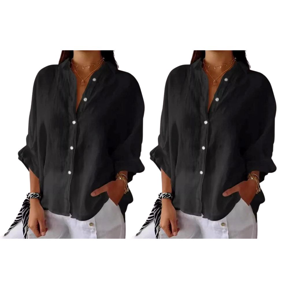 Camisa Cassandra em Linho de Algodão [Compre 1 Leve2]