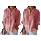 Camisa Cassandra em Linho de Algodão [Compre 1 Leve2]