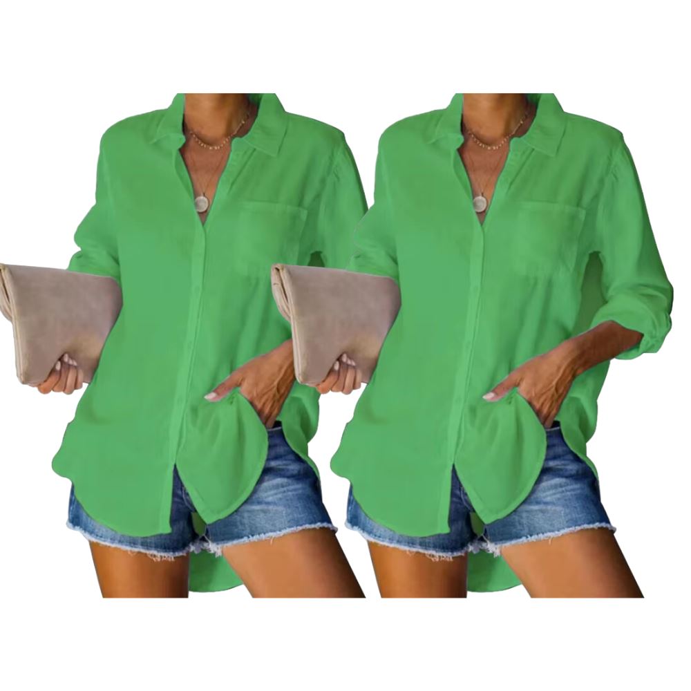 Camisa Cassandra em Linho de Algodão [Compre 1 Leve2]