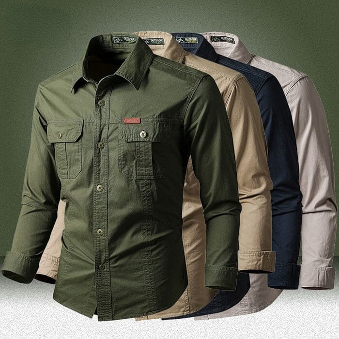 Camisa Comprida Military - Original + Relógio À Prova D’Água [Brinde]