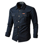 Camisa Comprida Military - Original + Relógio À Prova D’Água [Brinde]