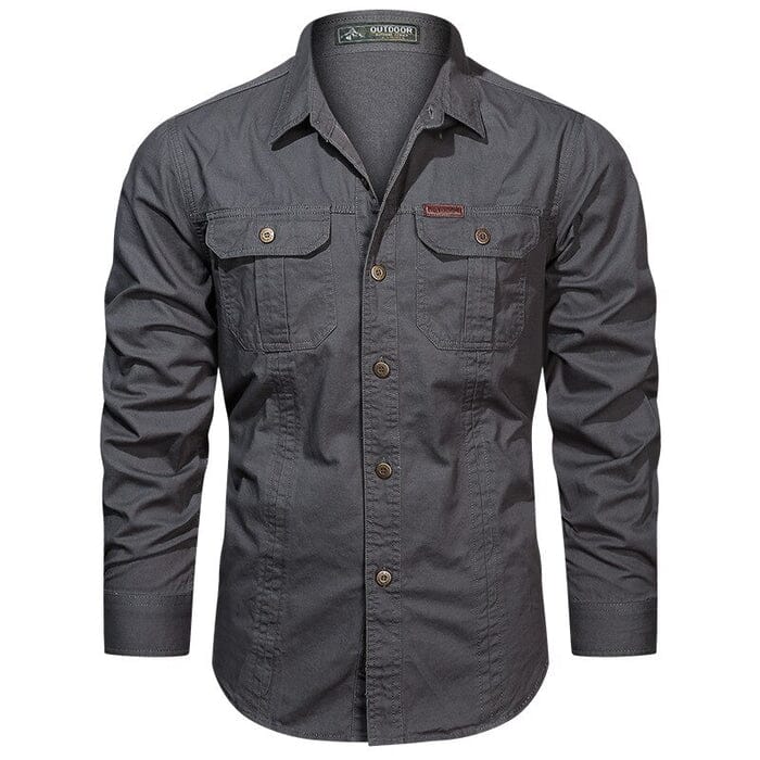 Camisa Comprida Military - Original + Relógio À Prova D’Água [Brinde]