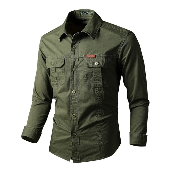Camisa Comprida Military - Original + Relógio À Prova D’Água [Brinde]