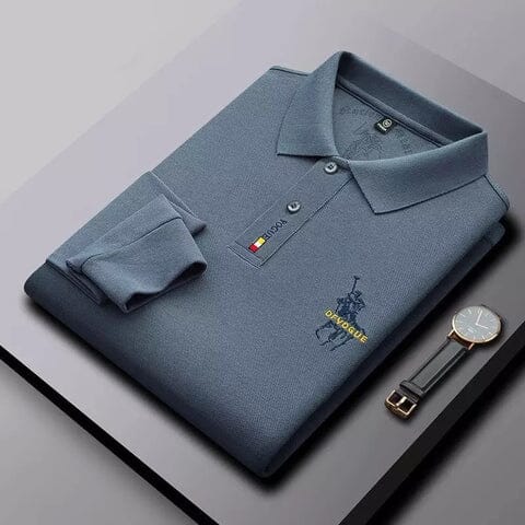 Camisa Comprida Polo Vogue Bordado Original + Relógio Minimalista [Brinde]