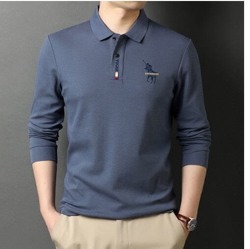 Camisa Comprida Polo Vogue Bordado Original + Relógio Minimalista [Brinde]