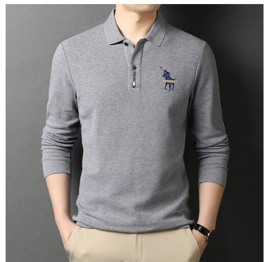 Camisa Comprida Polo Vogue Bordado Original + Relógio Minimalista [Brinde]