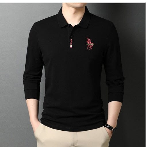 Camisa Comprida Polo Vogue Bordado Original + Relógio Minimalista [Brinde]