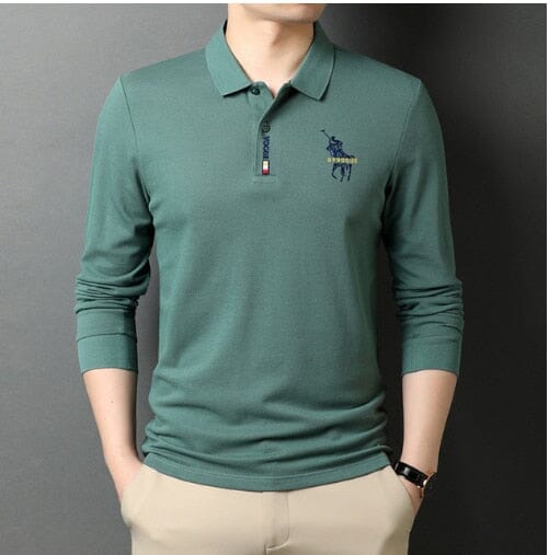 Camisa Comprida Polo Vogue Bordado Original + Relógio Minimalista [Brinde]
