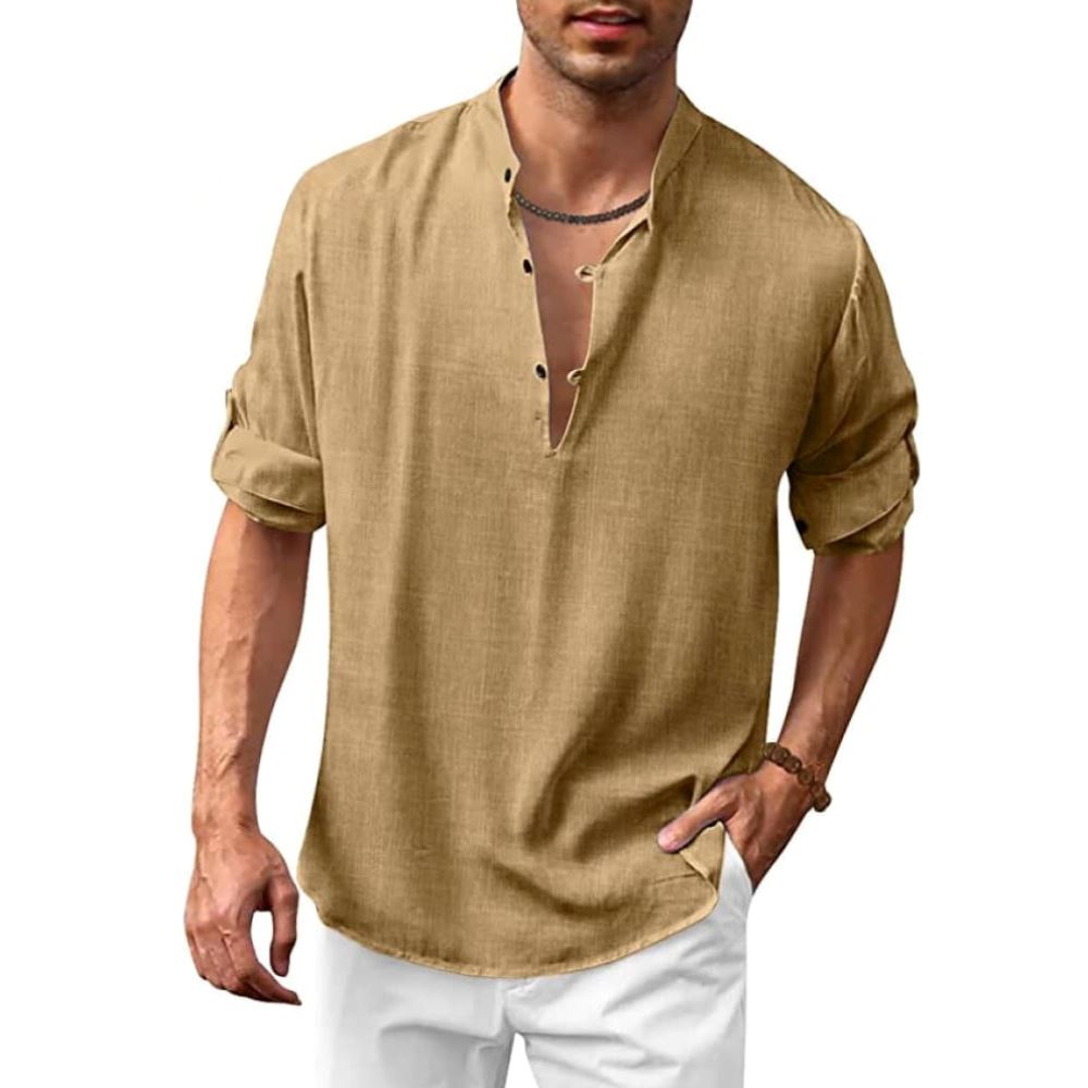 Camisa de Manga Comprida Masculina Hawaiian