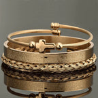 Conjunto 3 Pulseiras Crucifixo PAI NOSSO