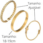 Conjunto 3 Pulseiras Crucifixo PAI NOSSO