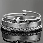 Conjunto 3 Pulseiras Crucifixo PAI NOSSO