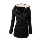 Casaco Feminino Básico com Capuz e Zíper - Sobretudo Casual para Outono/Inverno - (Promoção de Inverno 2026)