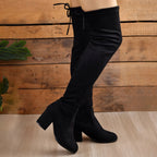 Bota Longa feminina de Camurça Modelo Ajustável