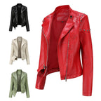 Jaqueta Feminina Estilo Motociclista com Gola Alta - (Promoção de Inverno 2026)