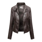 Jaqueta Feminina Slim com Gola Alta Estilo Biker - (Promoção de Inverno 2026)