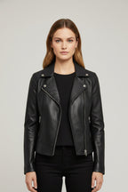 Jaqueta de Couro Feminina Moda Inverno