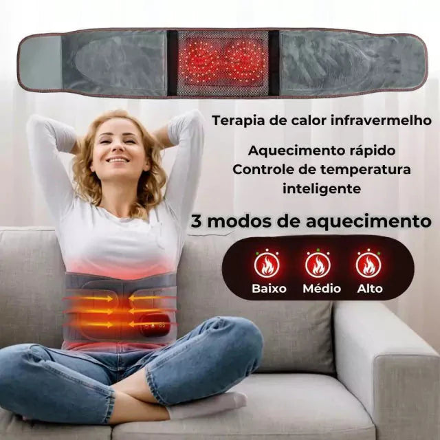 Massageador Lombar Recarregável - Compressa Quente