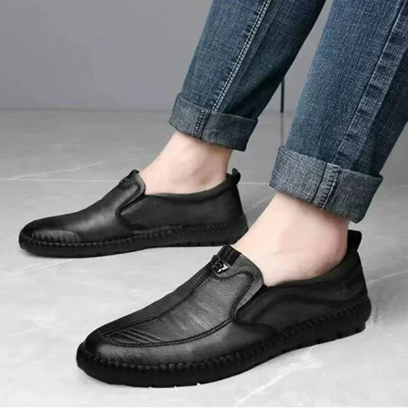 Sapato Casual de Couro Masculino