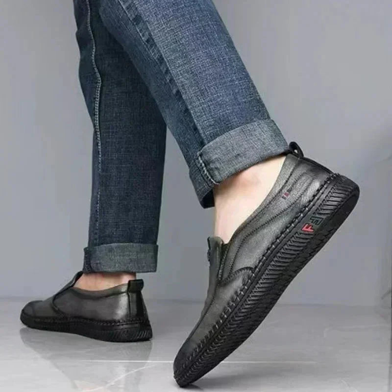 Sapato Casual de Couro Masculino