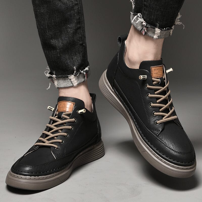 Sapatos de Couro com Aumento de Altura