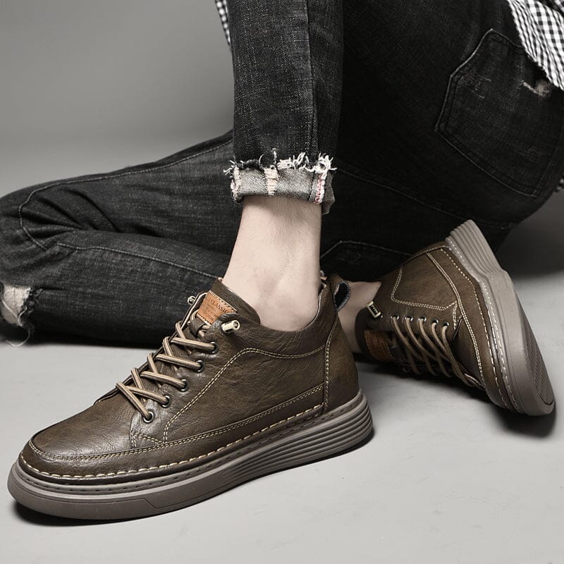 Sapatos de Couro com Aumento de Altura