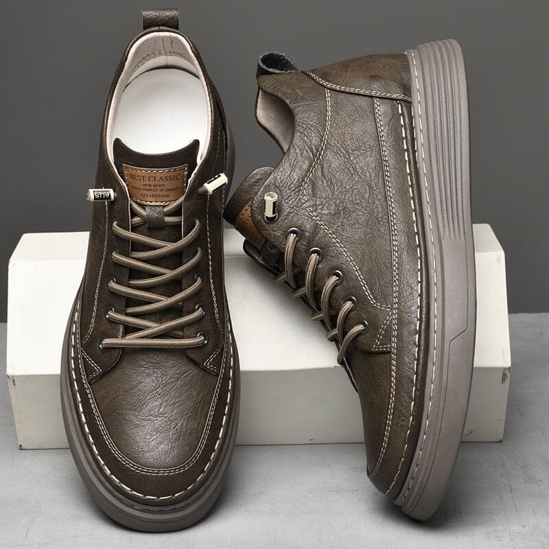 Sapatos de Couro com Aumento de Altura